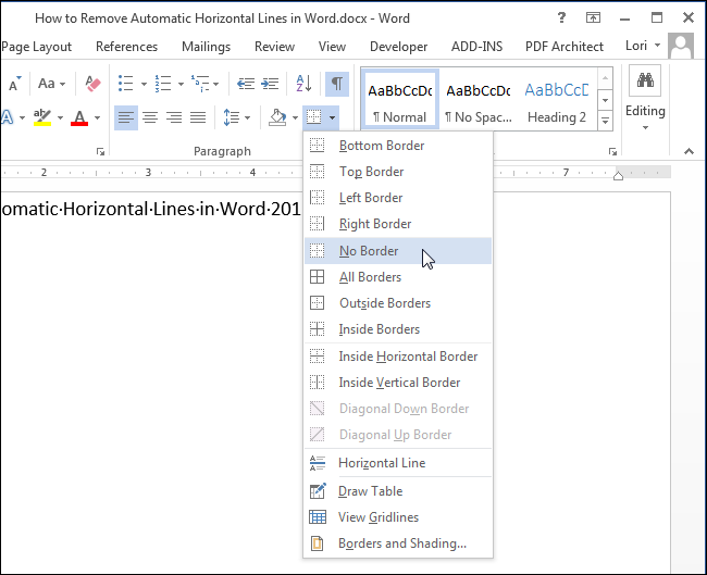 Delete Lines In Word Document